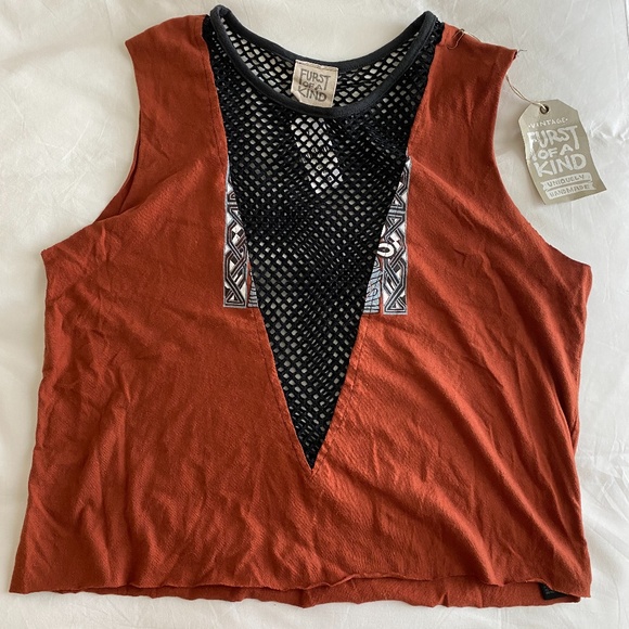LF Tops - LF Vintage Mesh V-neck Top - Furst of a Kind